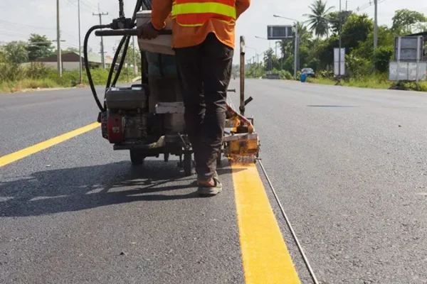 Pengerjaan Marka Jalan